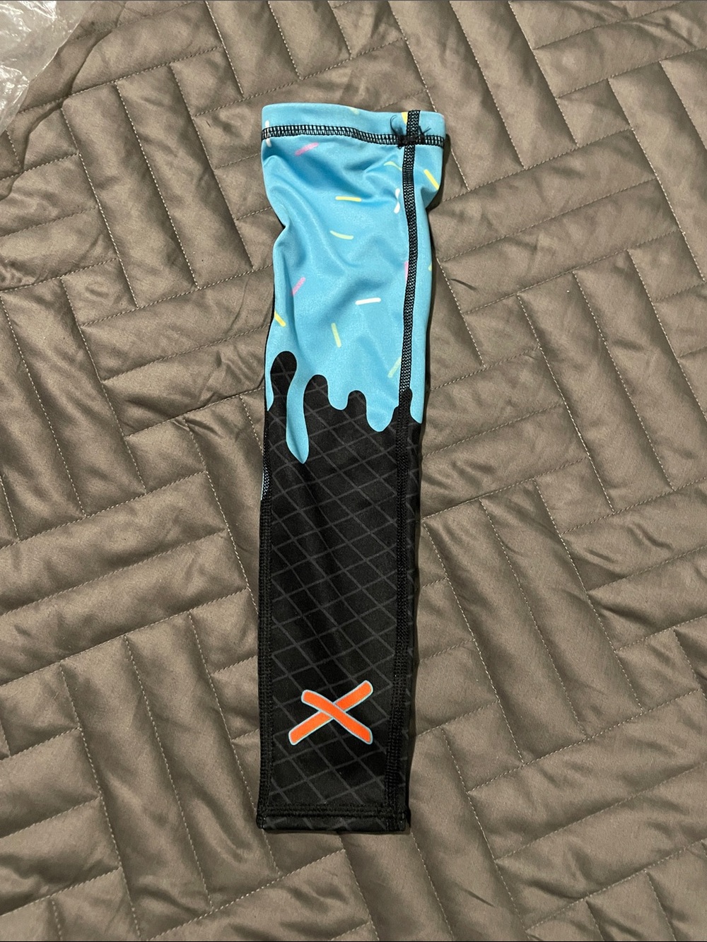 Absolutely Ridiculous Blue Drip Pattern Arm Sleeve with Orange Logo